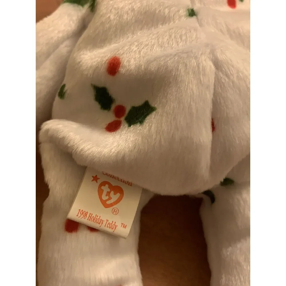 Vintage CHRISTMAS TY‎ BEANIE BABY 1998 Holiday Teddy